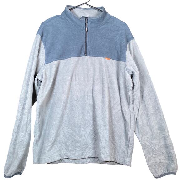 Hawke & Co Mens Sweater Gray Blue Pullover 1/4 Zip Performance Fleece Large - Picture 1 of 15